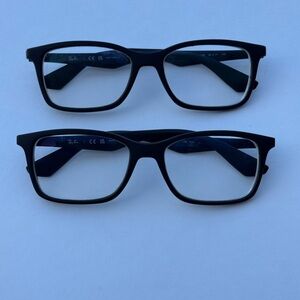 Set of 2 Ray-Ban RB7047 5196 Black Square Plastic Eyeglass Frames 54mm Full Rim